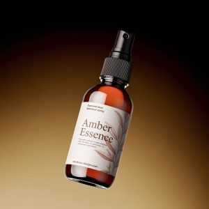 Amber glass spray bottle mockup