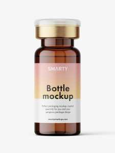 Amber injection bottle mockup