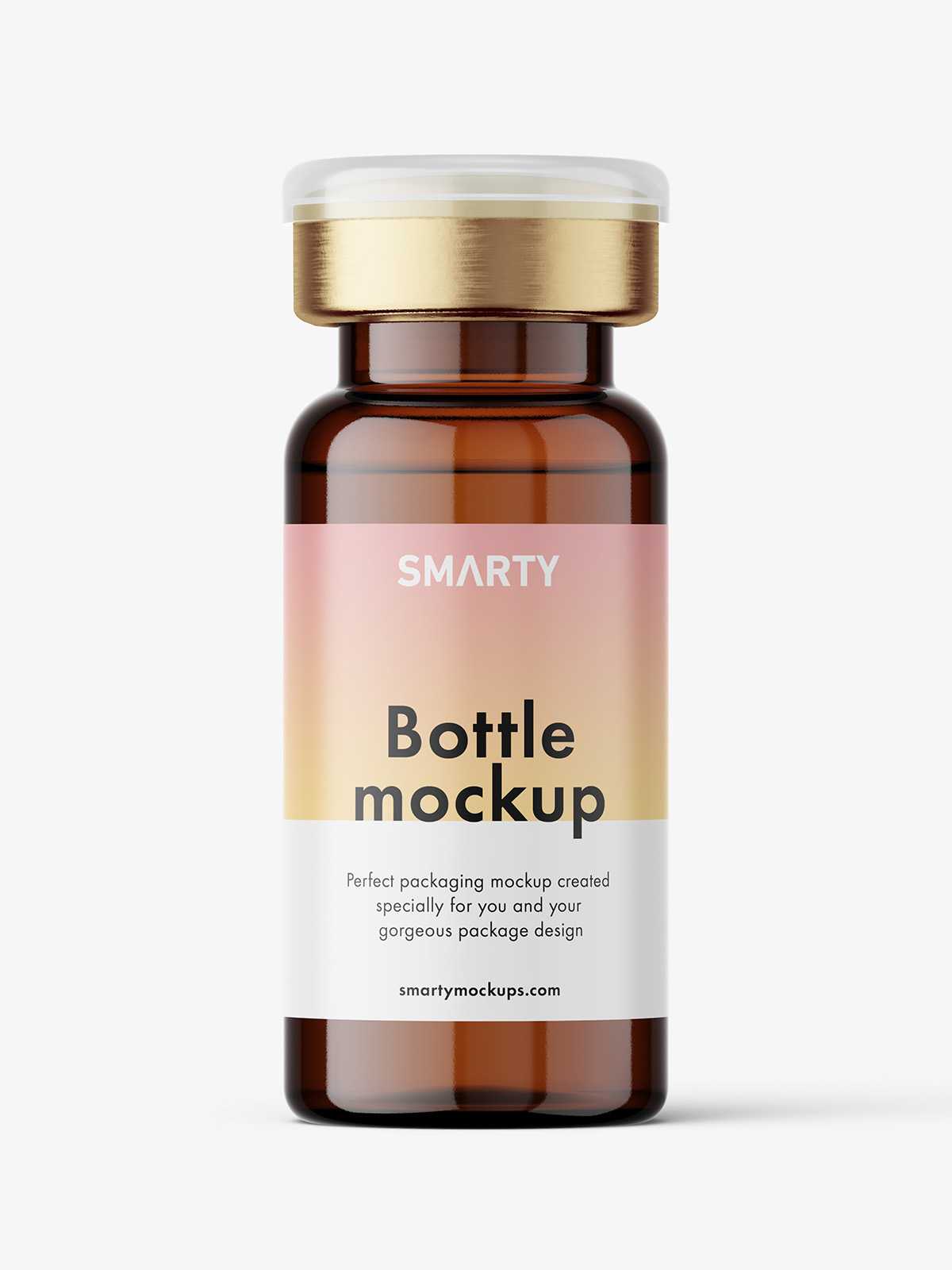Amber injection bottle mockup