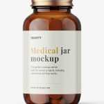 Amber jar with tablets mockup - Free PSD Download Amber jar with tablets mockup