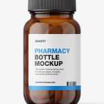 Amber jar with tablets mockup - Free PSD Download Amber jar with tablets mockup