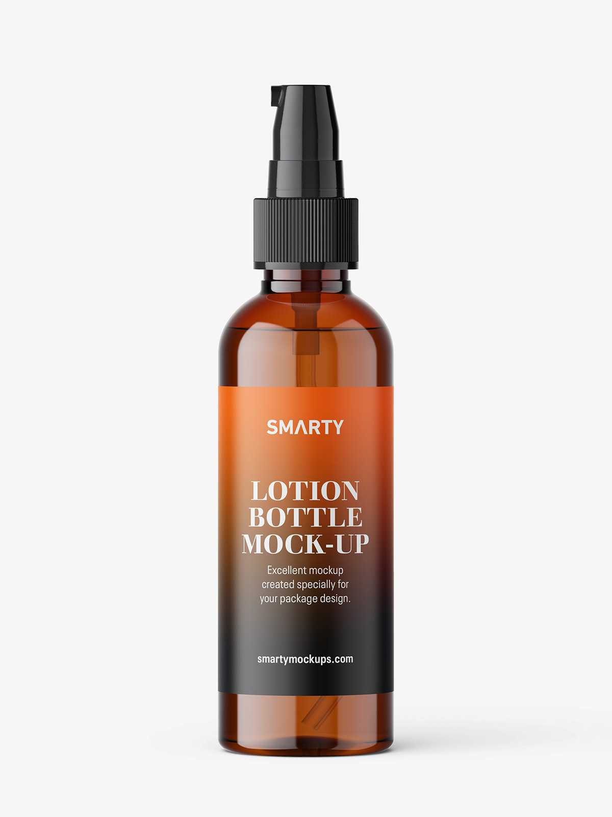 Amber lotion pump bottle mockup