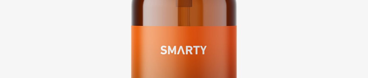 Amber mist spray bottle mockup