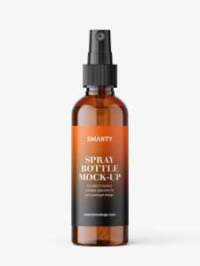 Amber mist spray bottle mockup