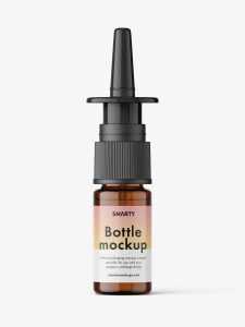 Amber nasal spray bottle mockup