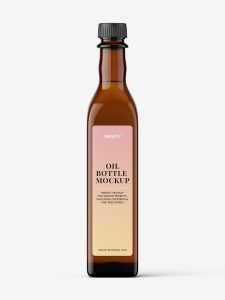 Amber oil bottle mockup