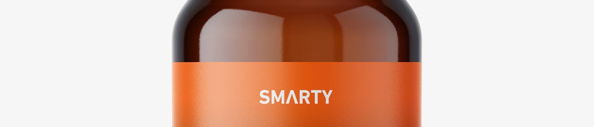 Amber pharmaceutical bottle with silver cap
