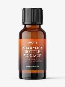 Amber pharmaceutical jar with secure cap / 20 ml