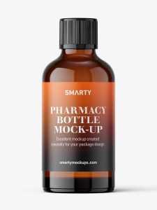 Amber pharmaceutical jar with secure cap / 50 ml