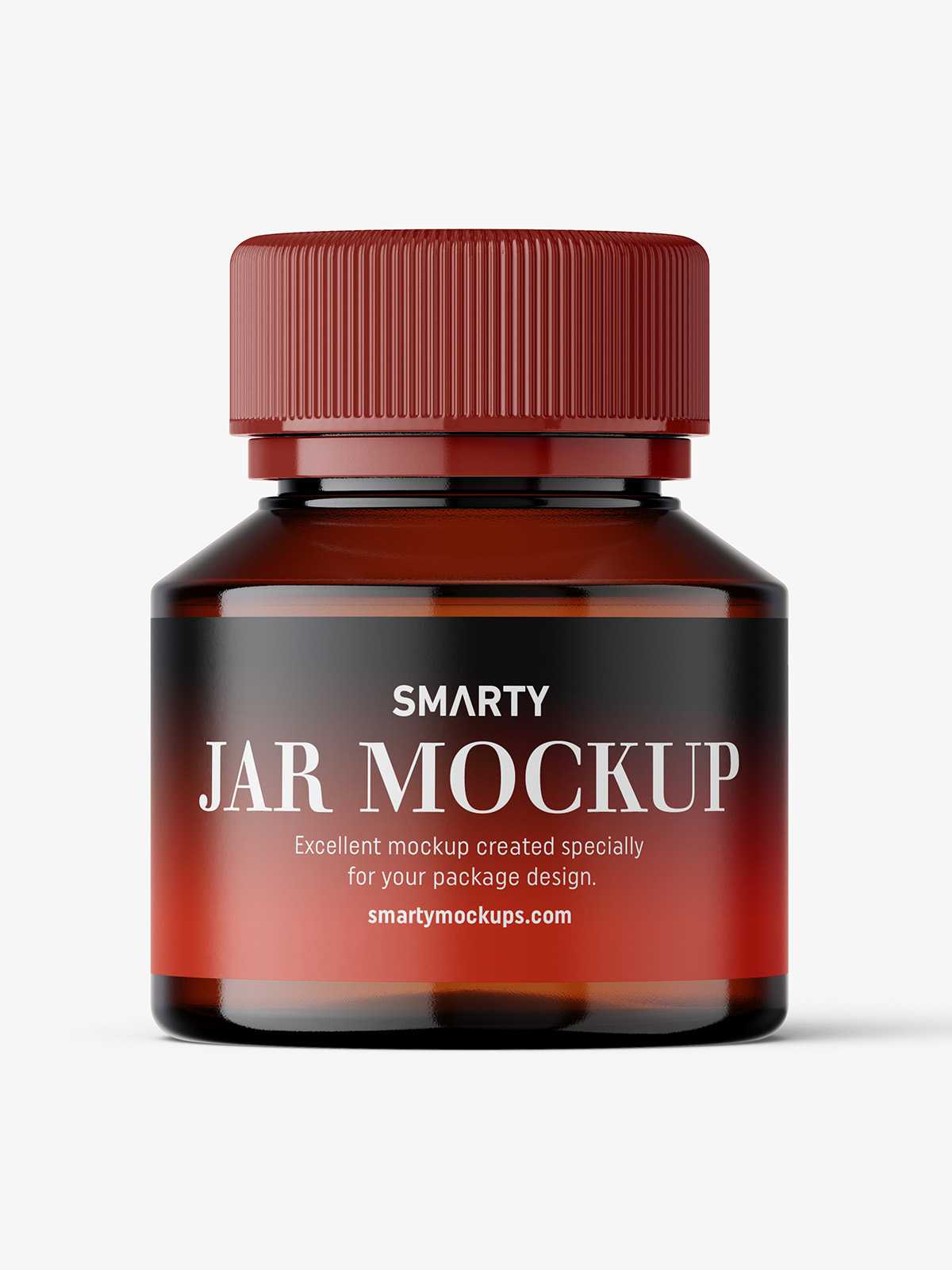 Amber pill jar mockup