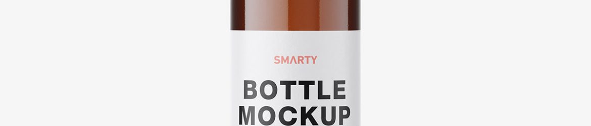 Amber plastic dropper bottle mockup