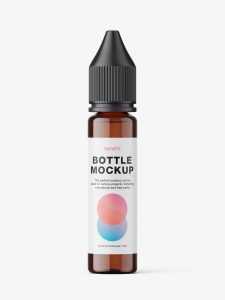 Amber plastic dropper bottle mockup
