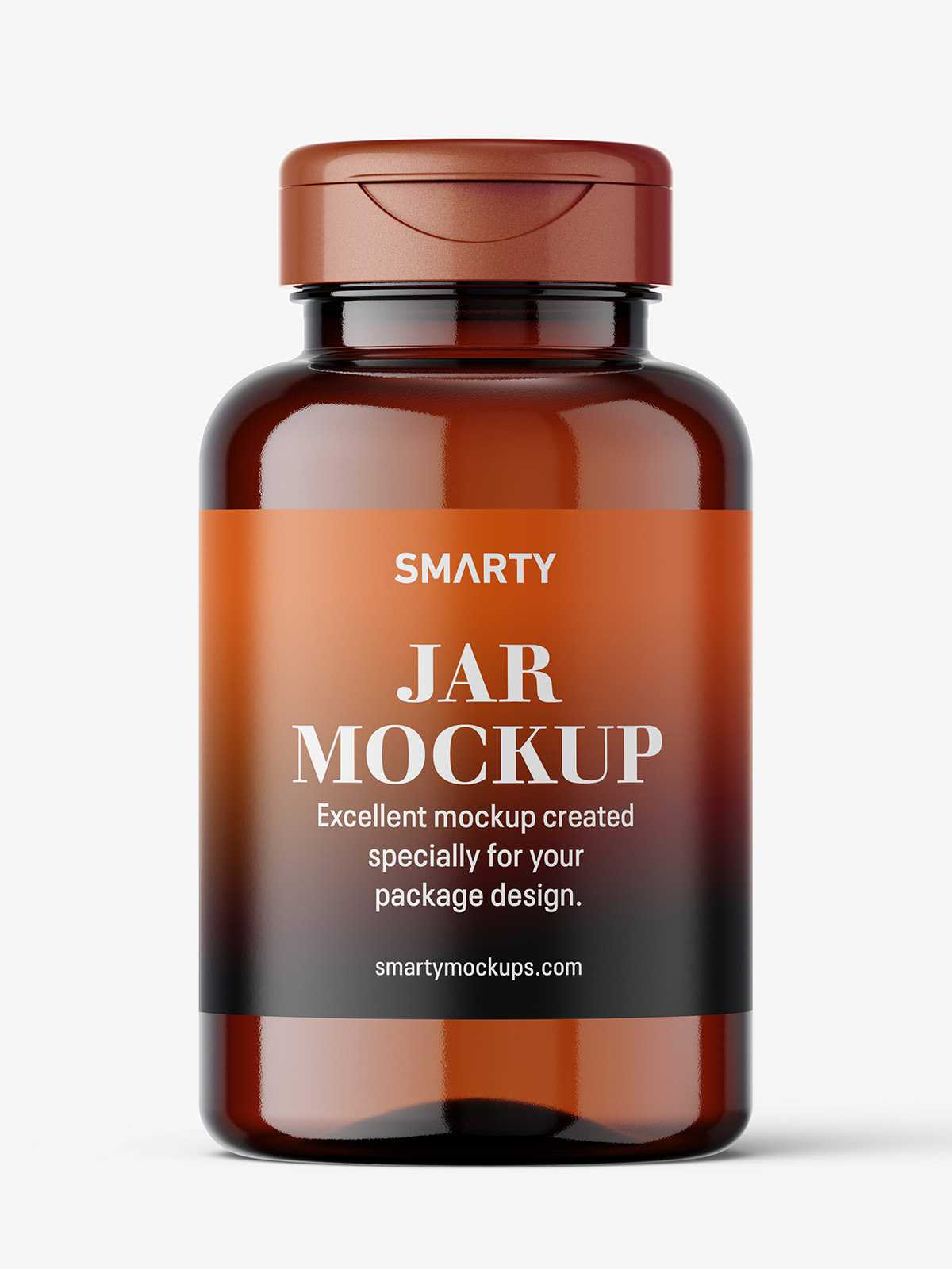 Amber plastic jar mockup