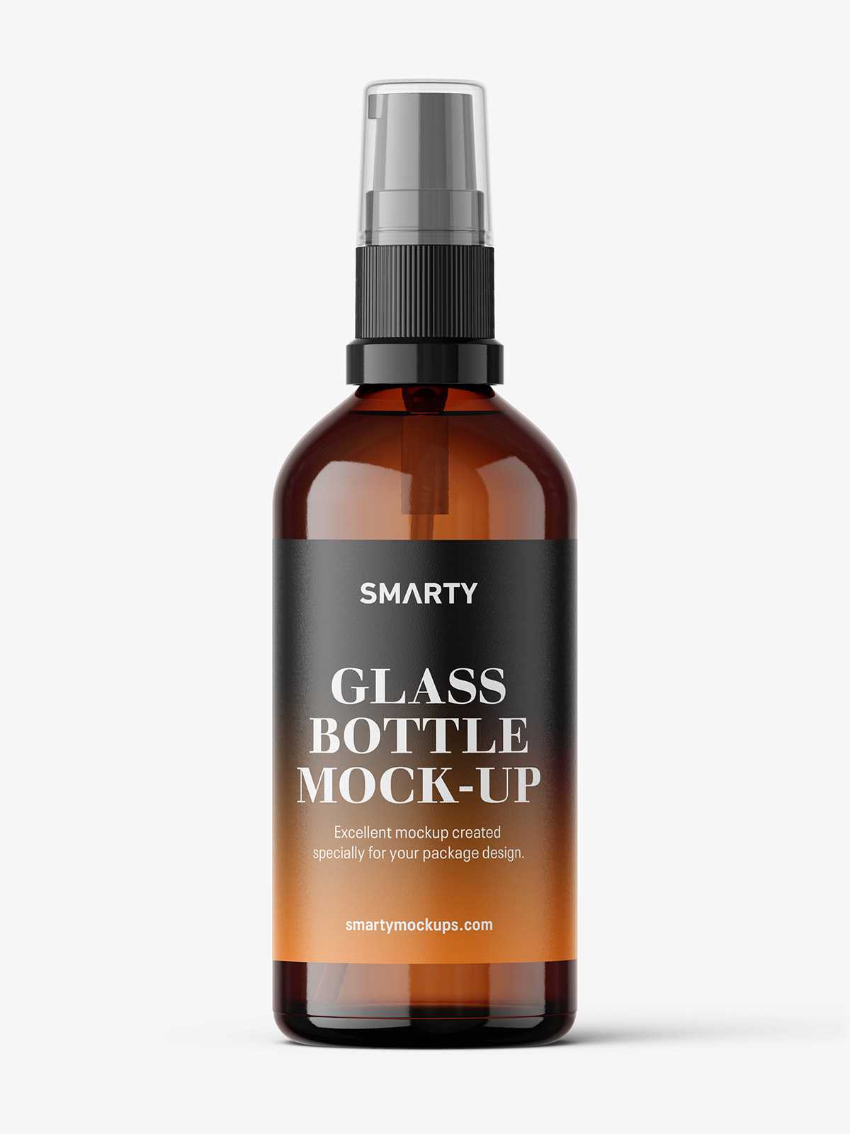 Amber pump bottle mockup / 100 ml