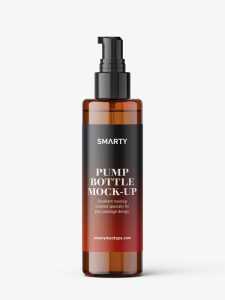 Amber pump bottle mockup