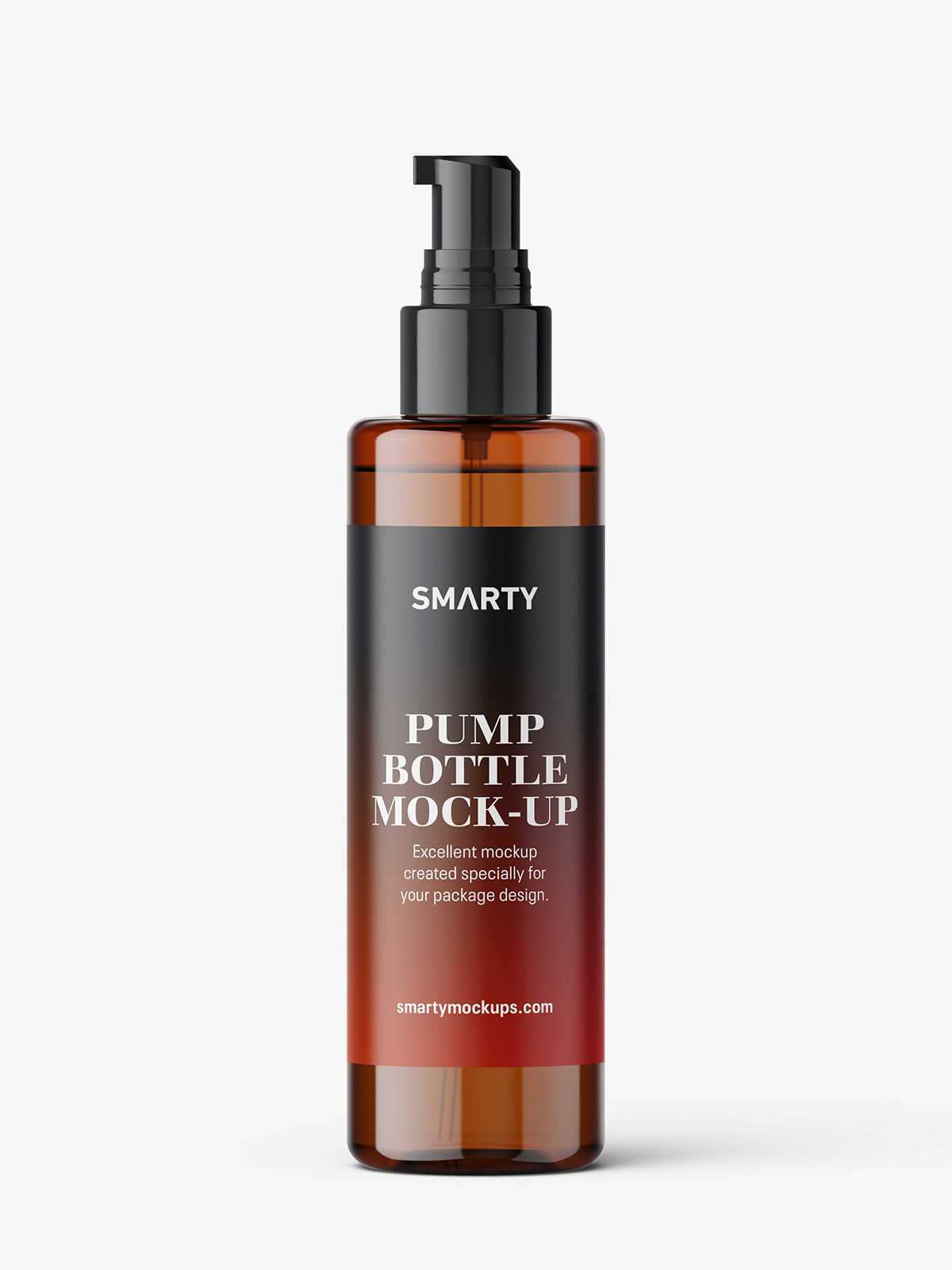 Amber pump bottle mockup