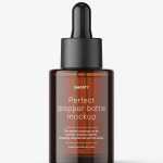 Amber round dropper bottle mockup