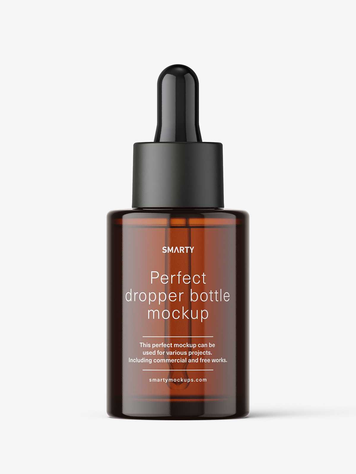 Amber round dropper bottle mockup