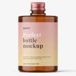 Amber screw cap bottle mockup