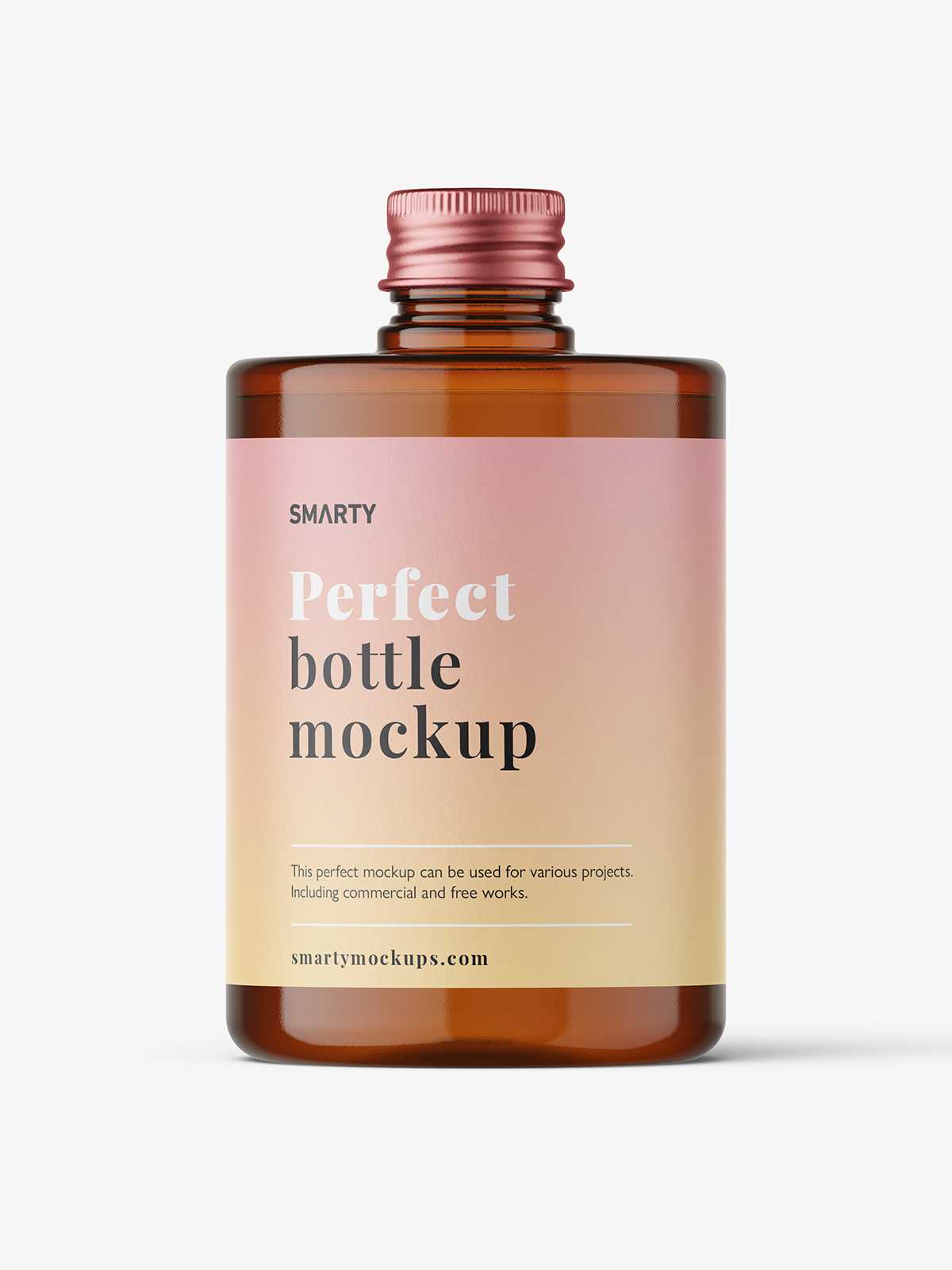 Amber screw cap bottle mockup