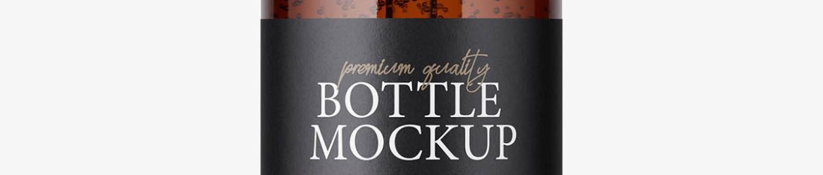 Amber serum dropper bottle mockup