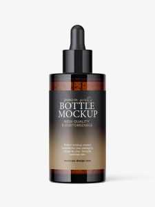 Amber serum dropper bottle mockup