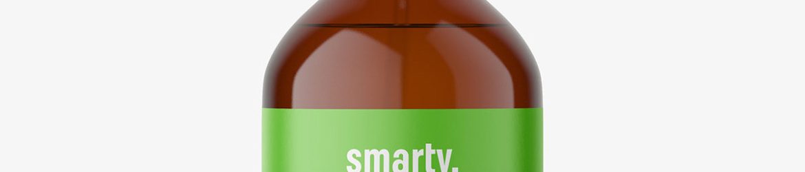Amber spray bottle mockup