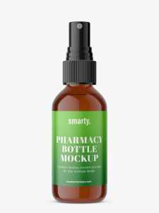 Amber spray bottle mockup