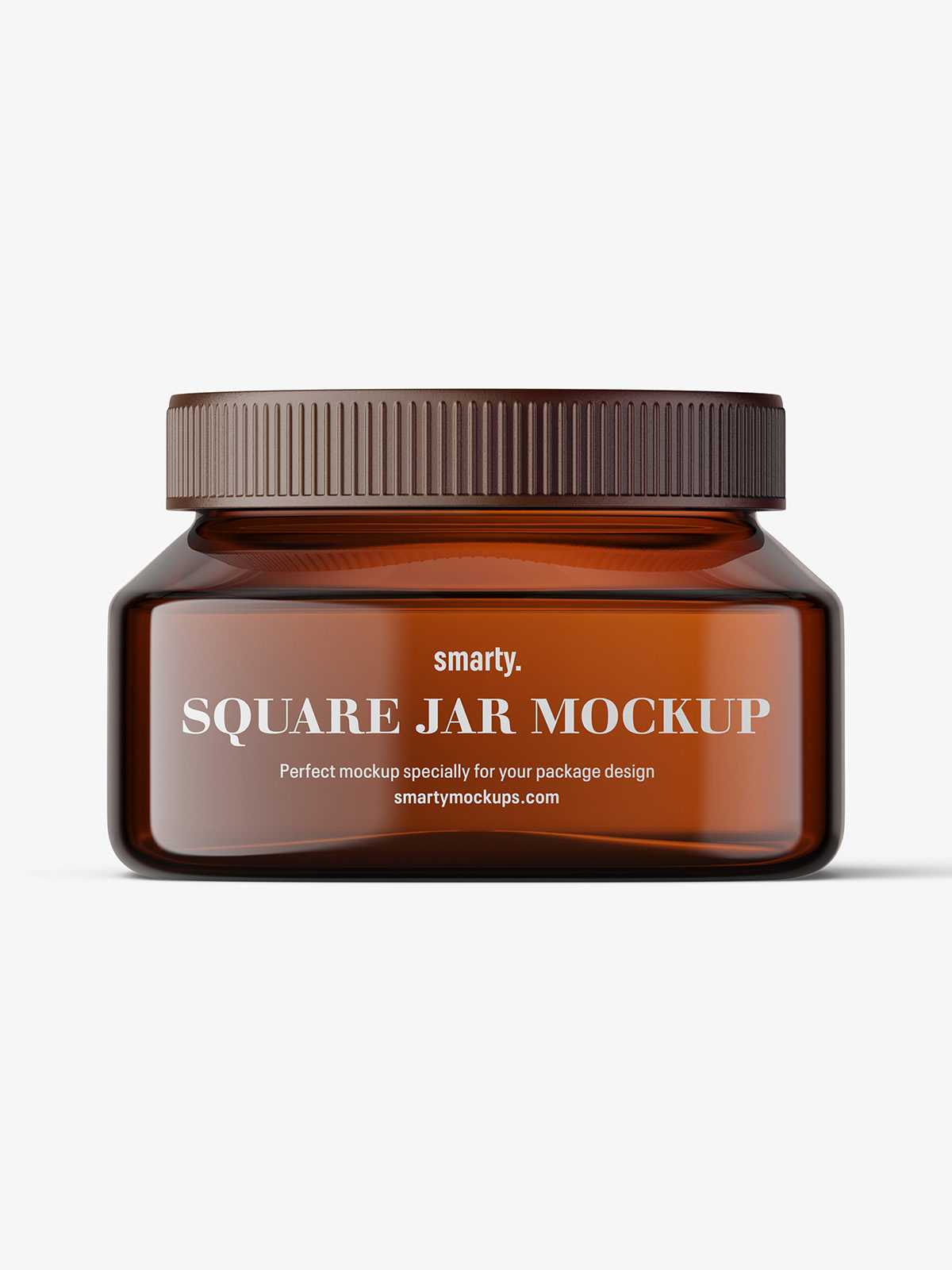 Amber square base jar mockup / 8oz