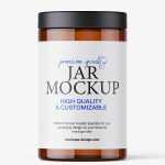 Amber tall jar mockup