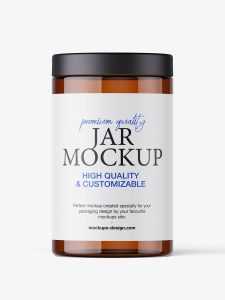 Amber tall jar mockup