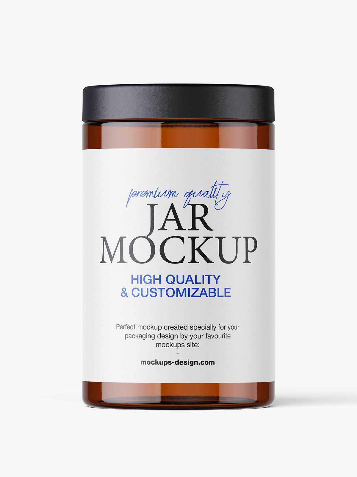 Amber tall jar mockup