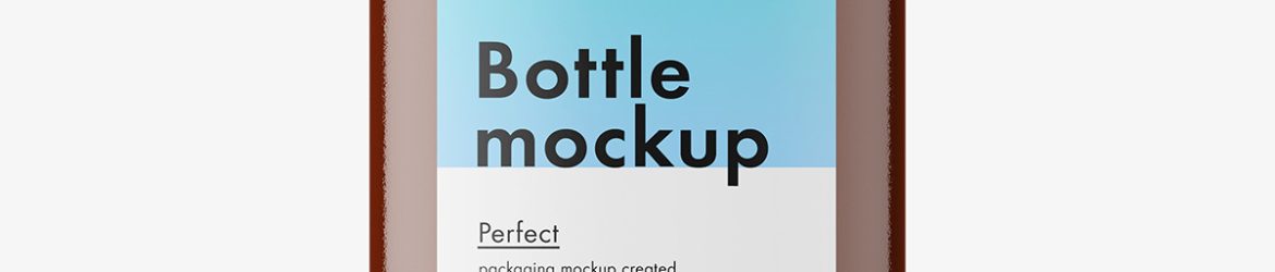 Amber tottle bottle with lotion mockup