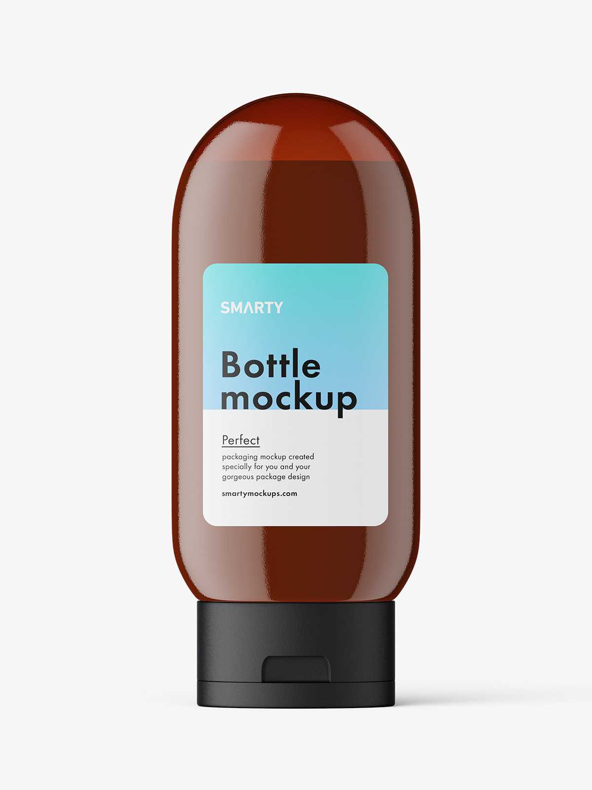 Amber tottle bottle with lotion mockup