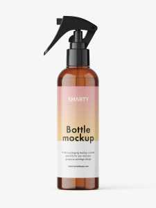 Amber trigger spray bottle mockup