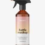 Amber trigger spray bottle mockup