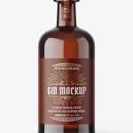 Amber vodka bottle mockup