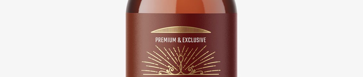 Amber vodka bottle mockup