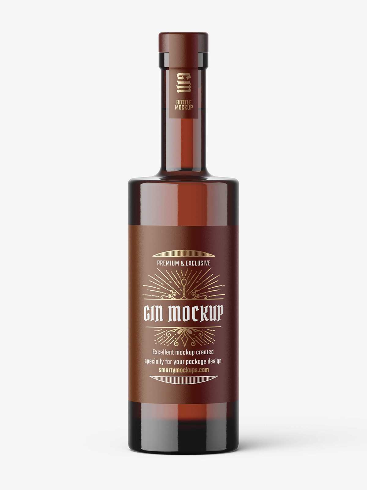 Amber vodka bottle mockup