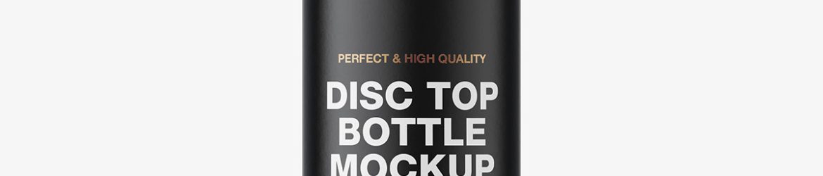 Amber wide disc cap bottle mockup Amber wide disc cap bottle mockup