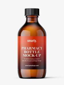 Amber winchester bottle mockup / 150 ml