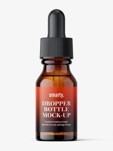 Amber winchester dropper bottle mockup / 15 ml