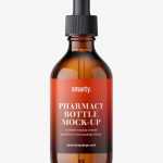 Amber winchester dropper bottle mockup / 150 ml