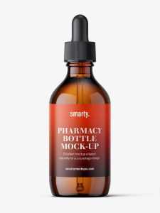 Amber winchester dropper bottle mockup / 150 ml