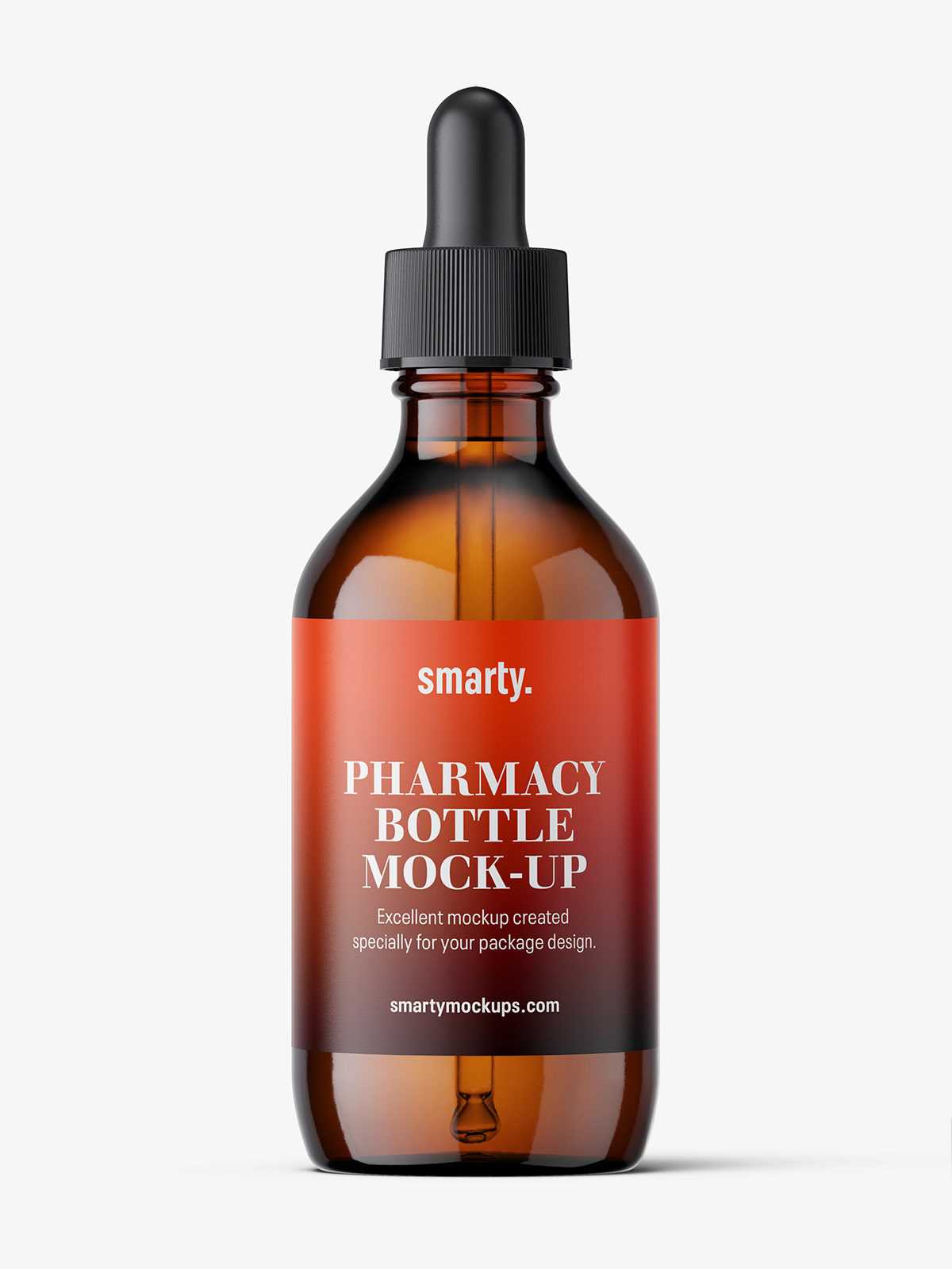 Amber winchester dropper bottle mockup / 150 ml