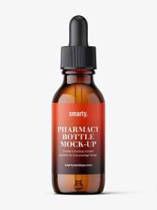Amber winchester dropper bottle mockup / 30 ml