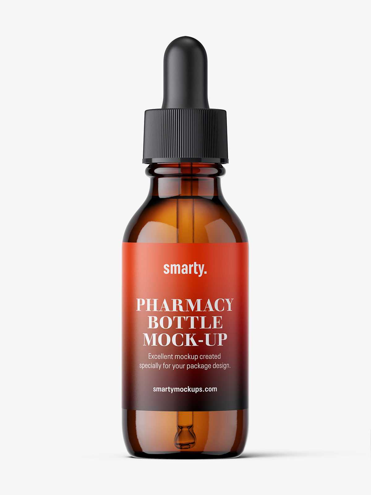 Amber winchester dropper bottle mockup / 30 ml