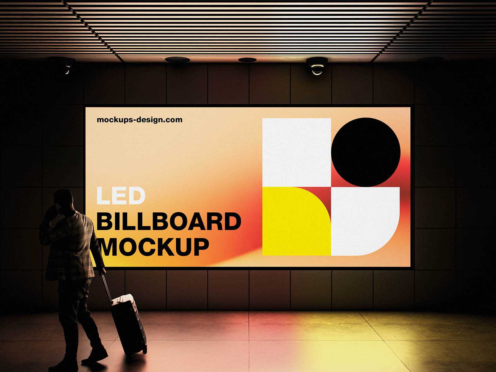 Ambient LED billboard mockup