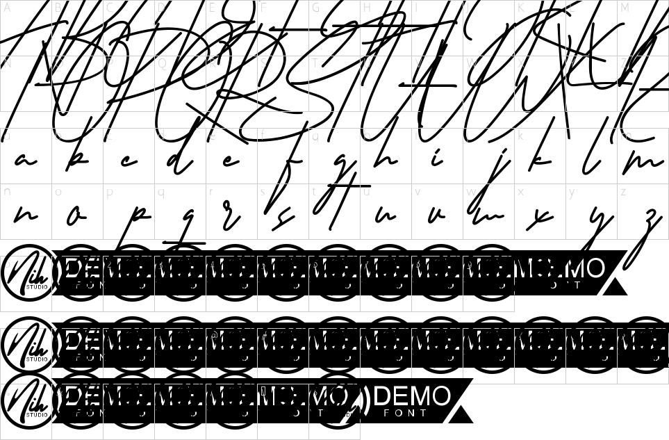 Mapa de caracteres da fonte Amelyn Font