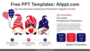 American Patriotic Gnomes PowerPoint Diagram